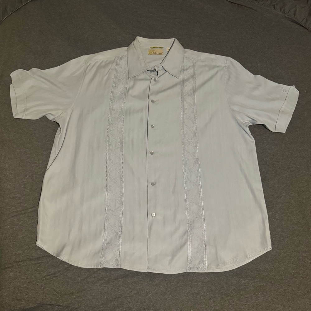Cubavera Sky Blue Casual Button Down Shirt